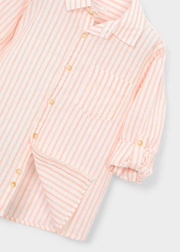 Camisa Manga Larga Lino Peach