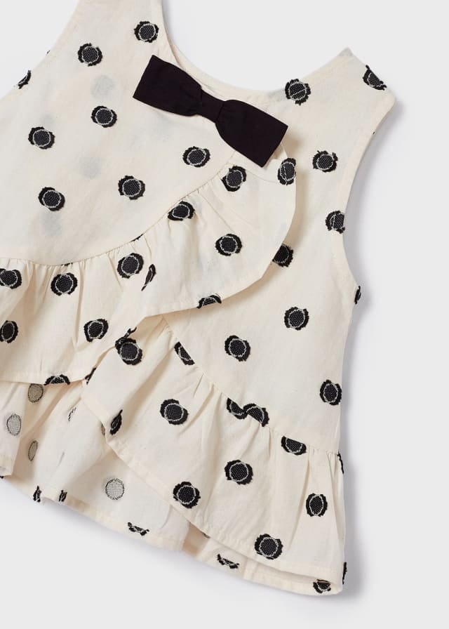 set blusa estampado con short perforaciones