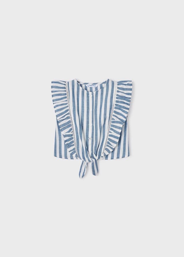 set blusa con falda de algodón a rayas