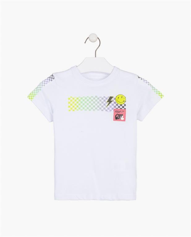 camiseta blanca manga corta para niño