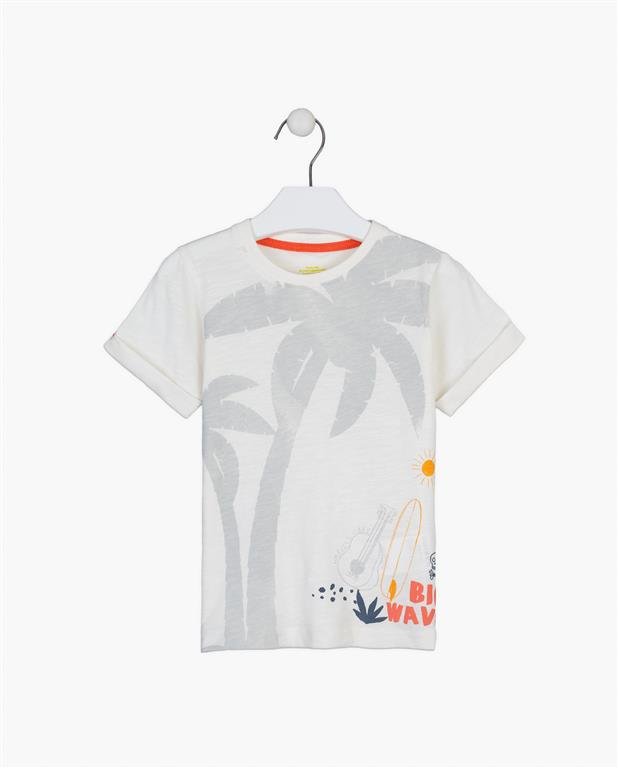 camiseta blanca manga corta para niño