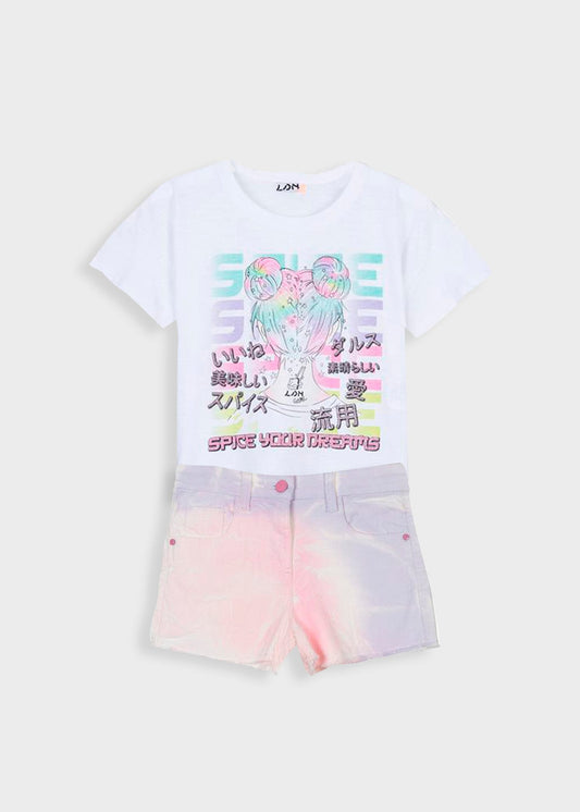 set camiseta y short tie dye