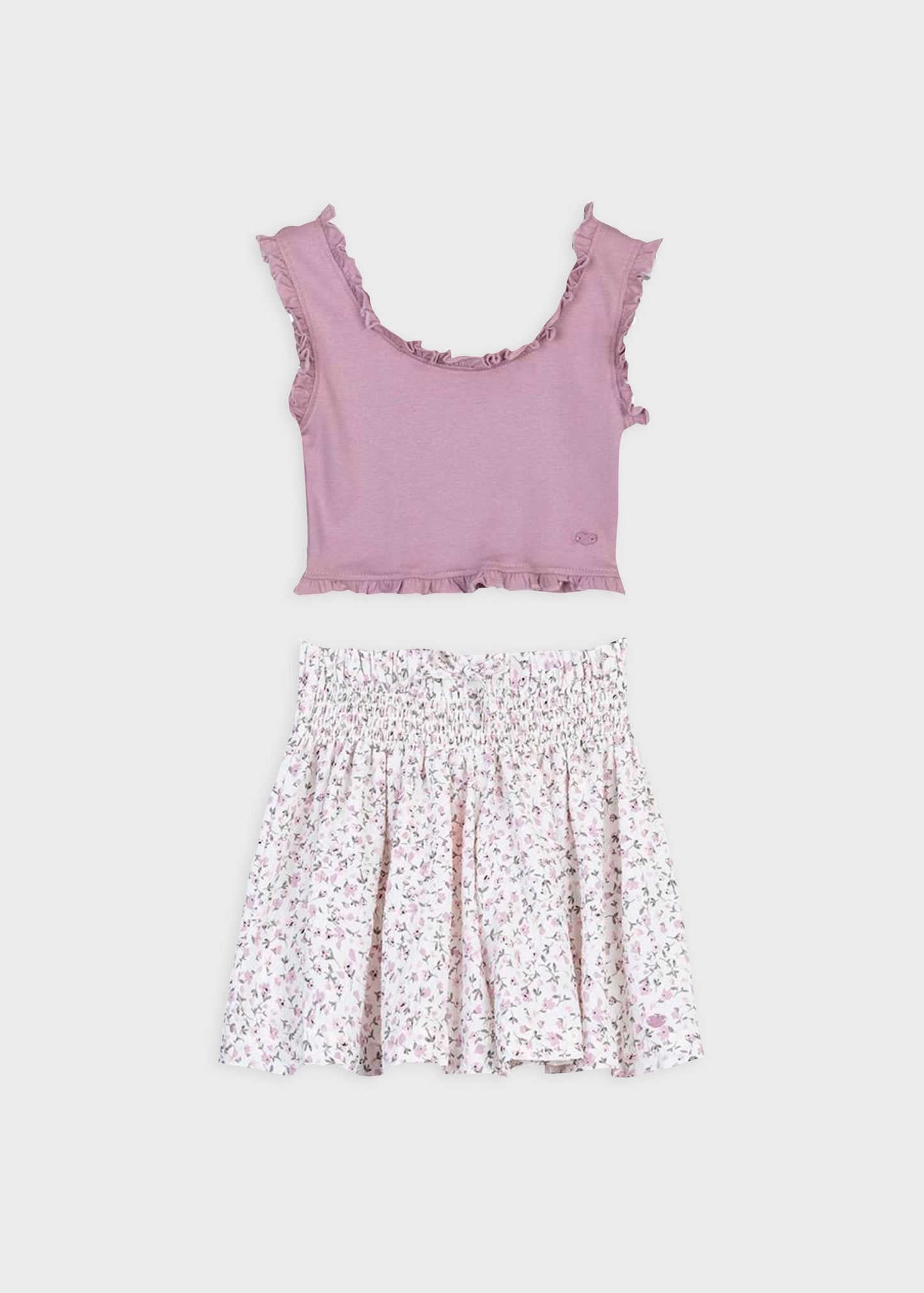 set camiseta y falda print flores