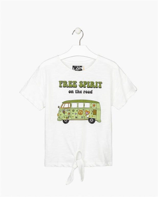 camiseta color crudo print 70´s