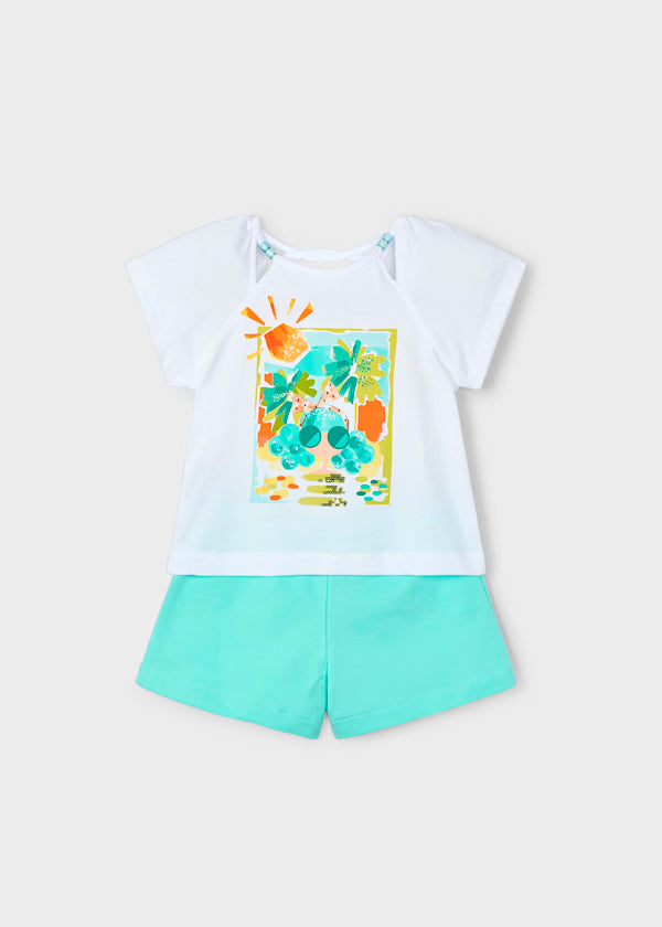Conjunto short y playera día soleado, niña