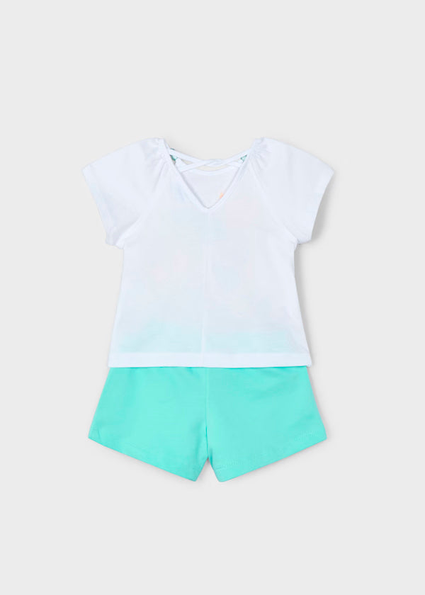Conjunto short y playera día soleado, niña