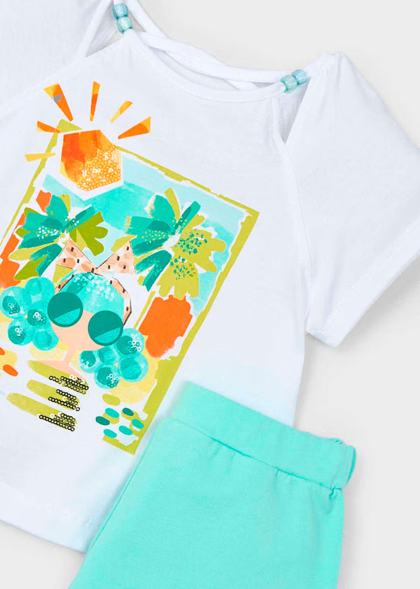 Conjunto short y playera día soleado, niña