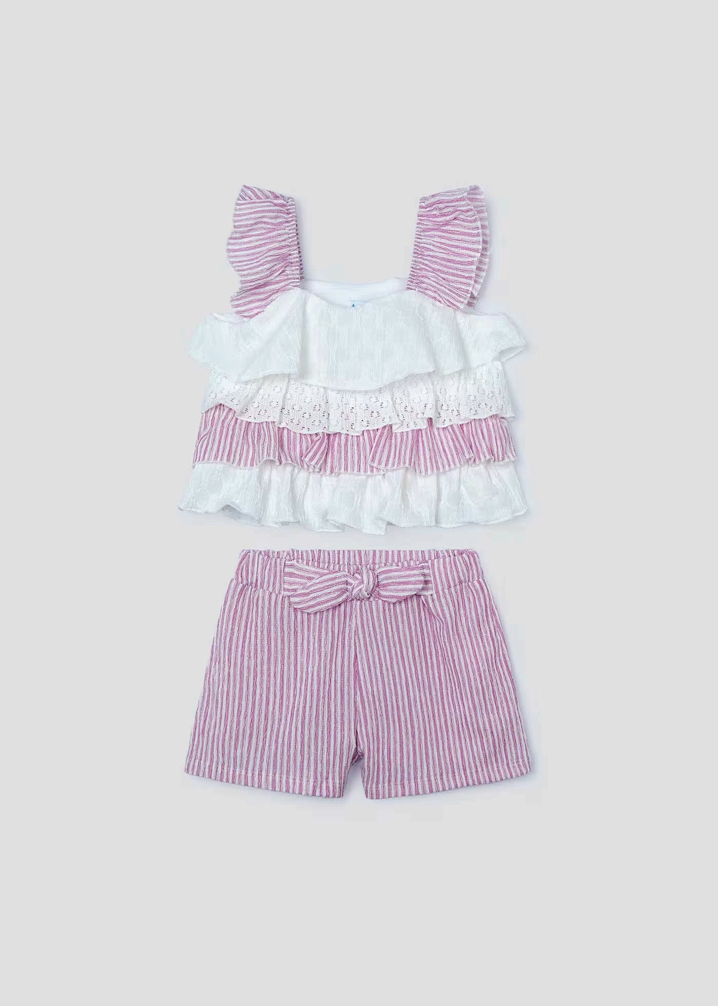 conjunto 2 piezas volantes rosas