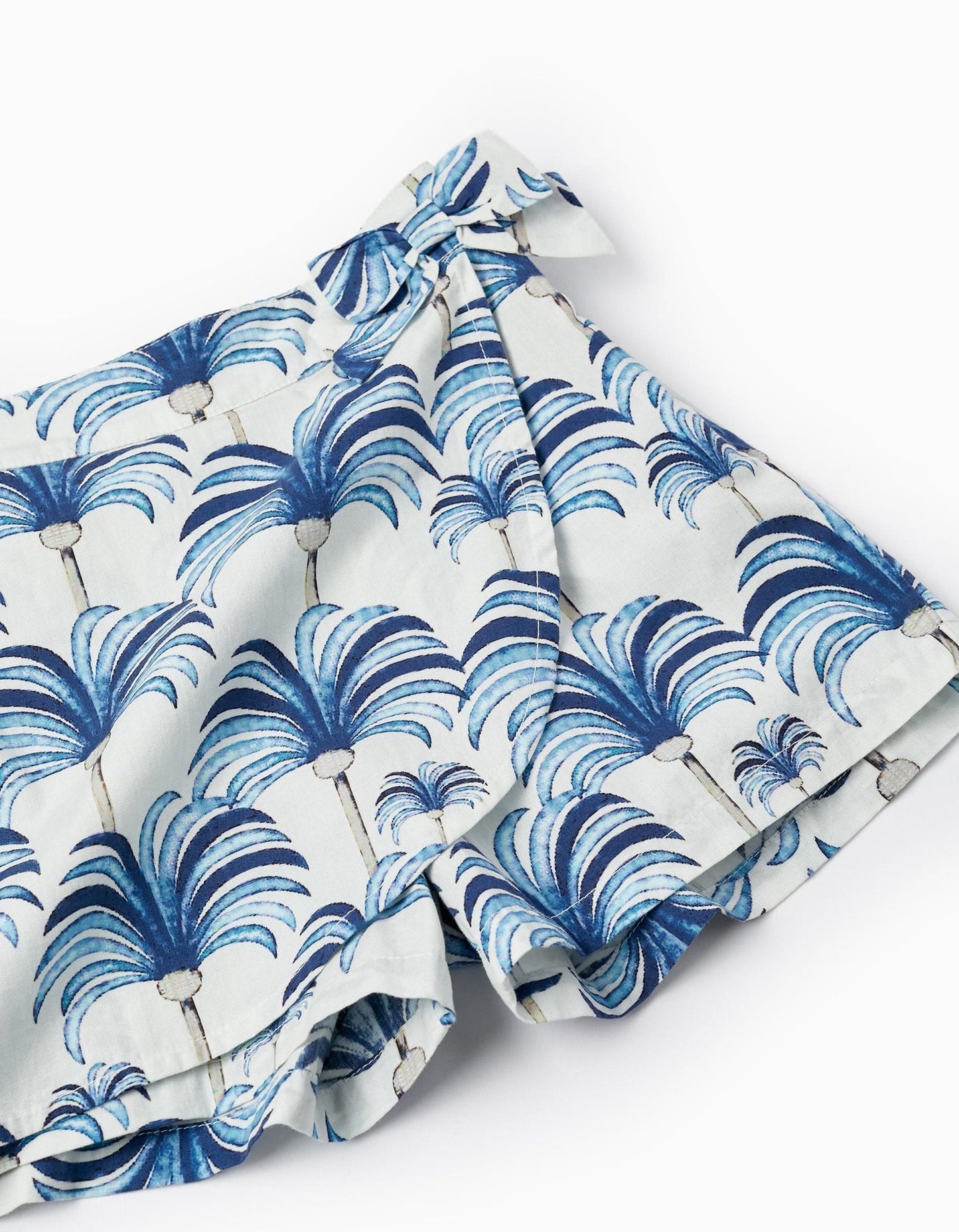 set short falda y blusa flores azules