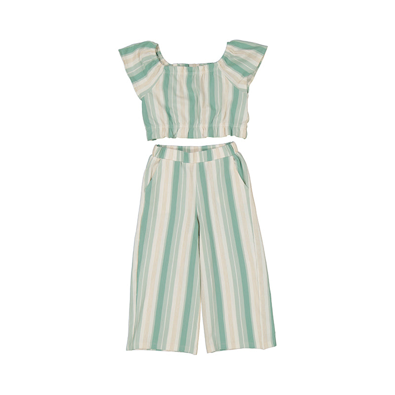 Conjunto de pantalón largo y playera rayas niña