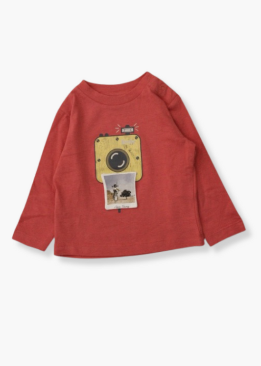 camiseta manga larga color teja