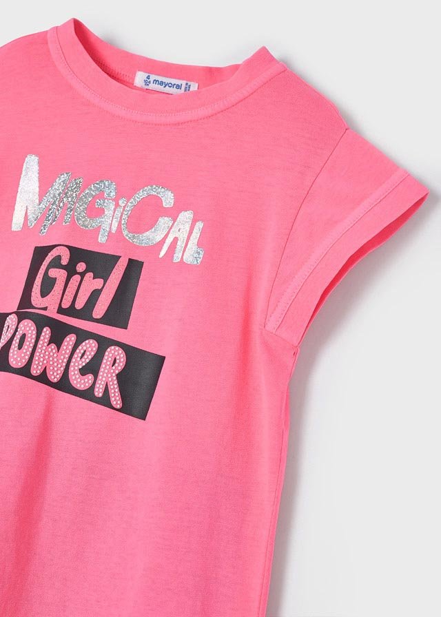 conjunto leggings corto camiseta rosa