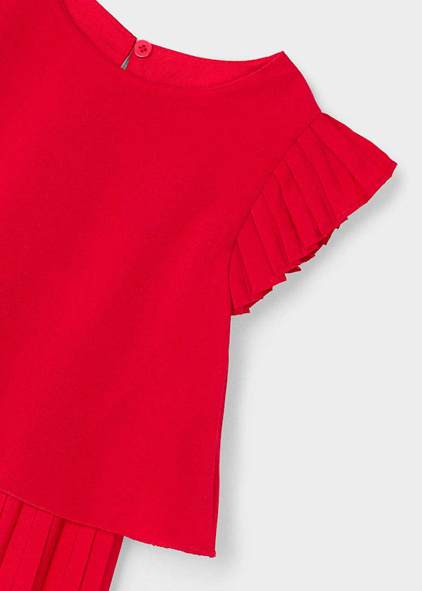 Conjunto falda patoles color rojo