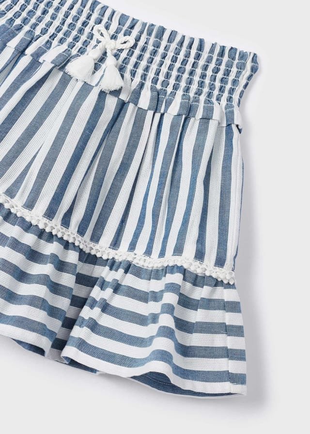 set blusa con falda de algodón a rayas
