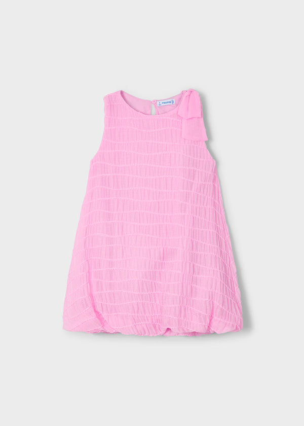 Vestido globo rosa malva