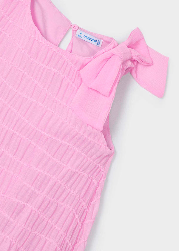 Vestido globo rosa malva