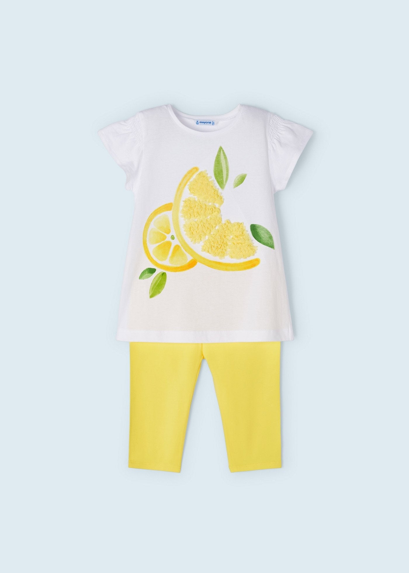 conjunto para niña de playera y legging limón