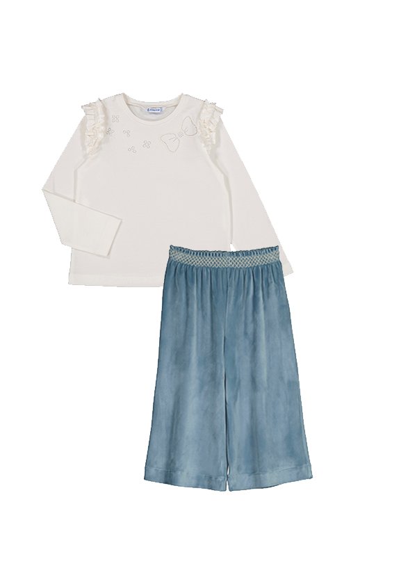 set pantalón terciopleo azúl, marca mayoral