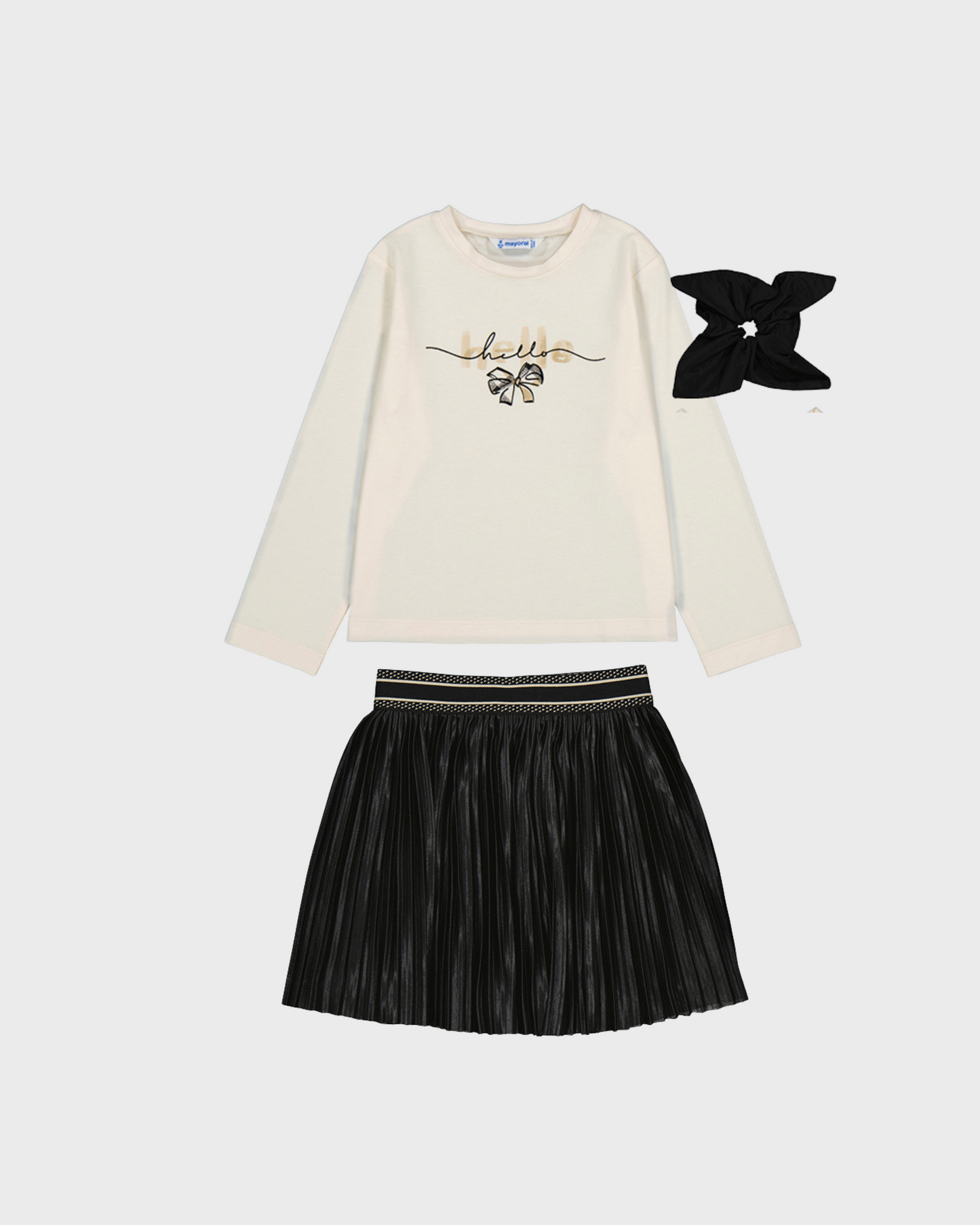 Conjunto falda tableada color negro