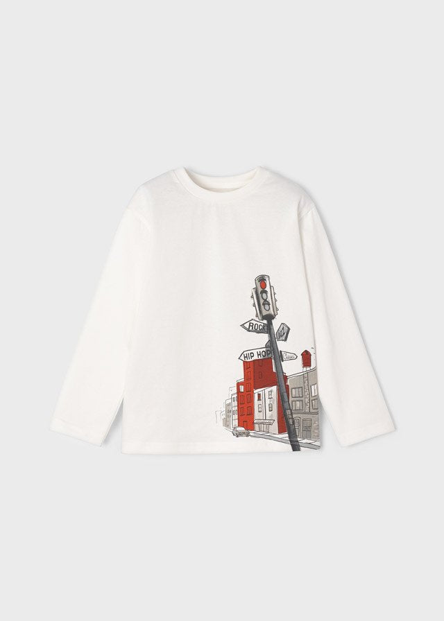 camiseta manga larga blanca