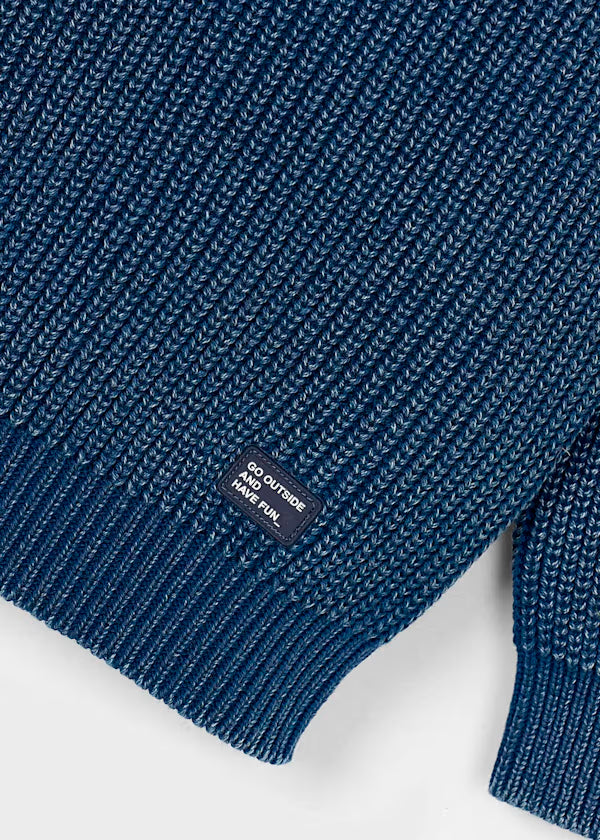 Jersey de punto cuello redondo, azul