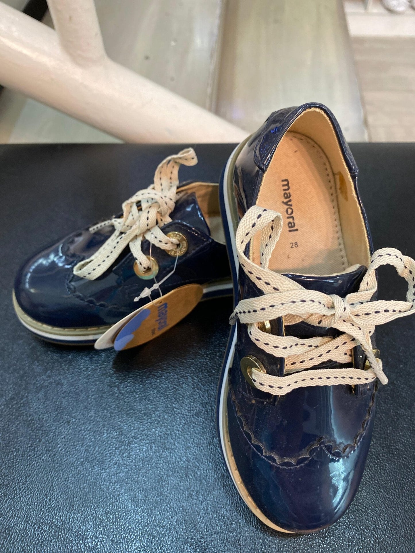 zapato mocasín color azul, para niña mayoral