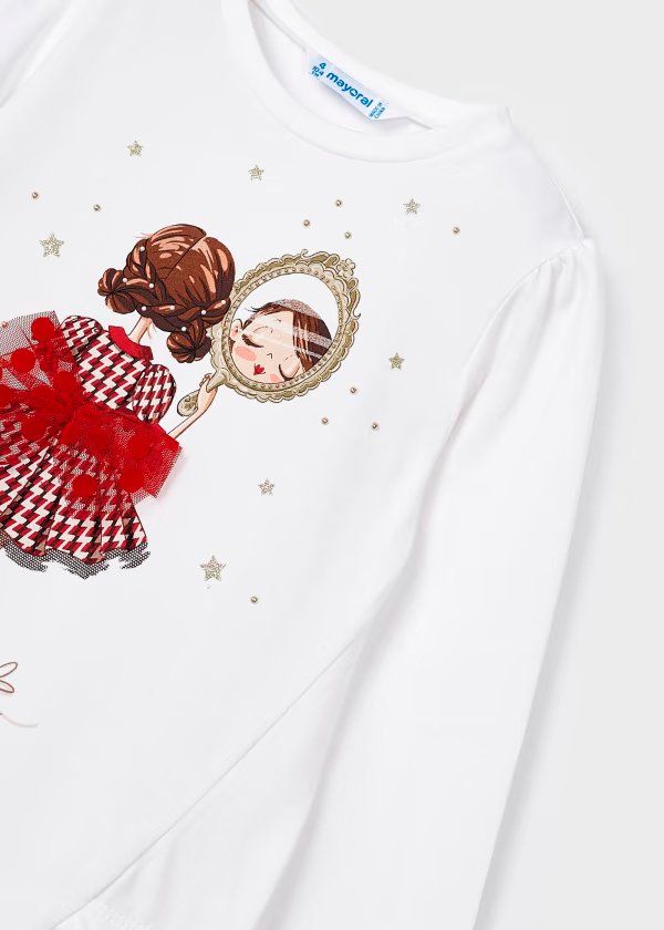 conjunto rojo mayoral, leggins rojo terciopelo