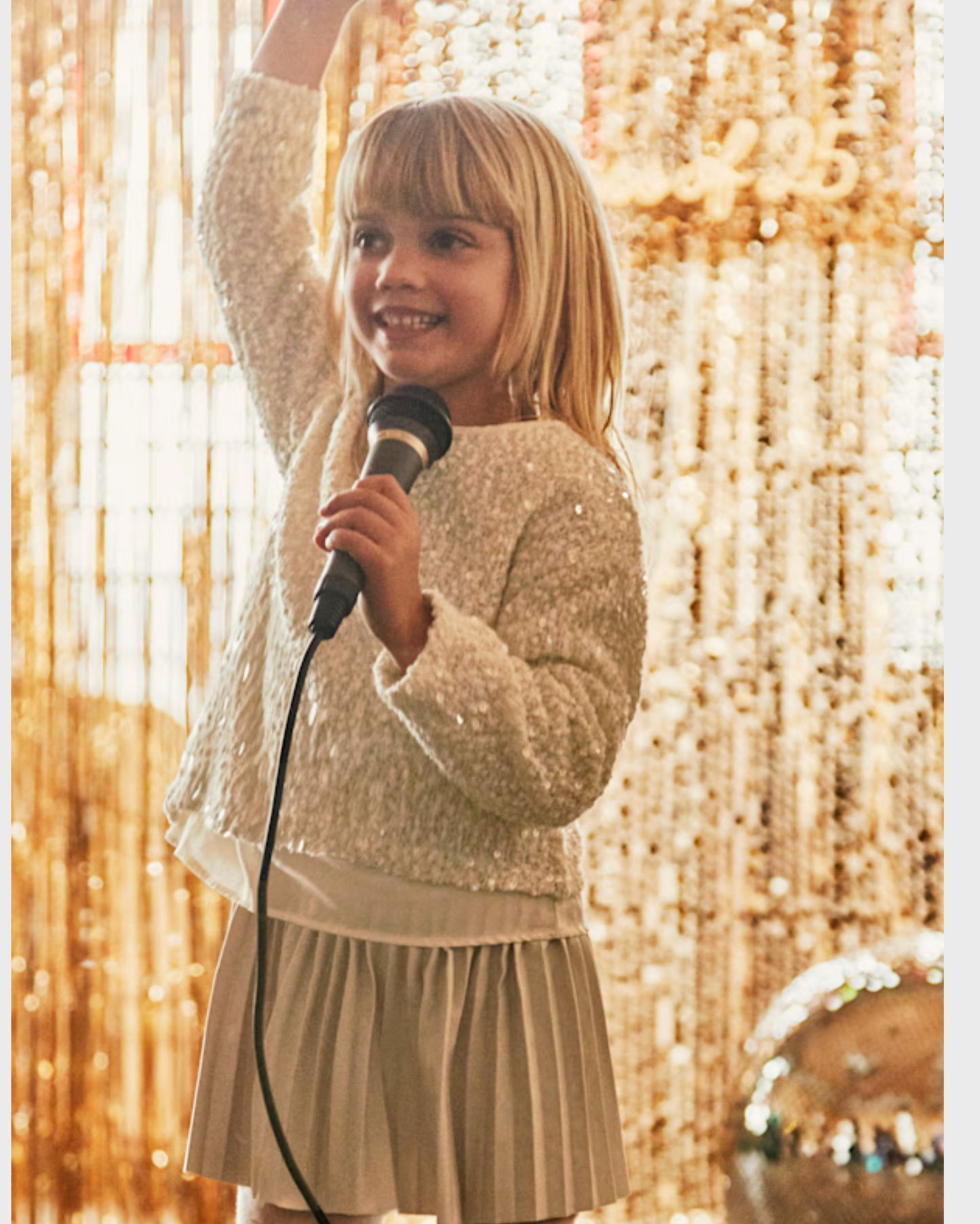 Vestido combinado lentejuelas color arena