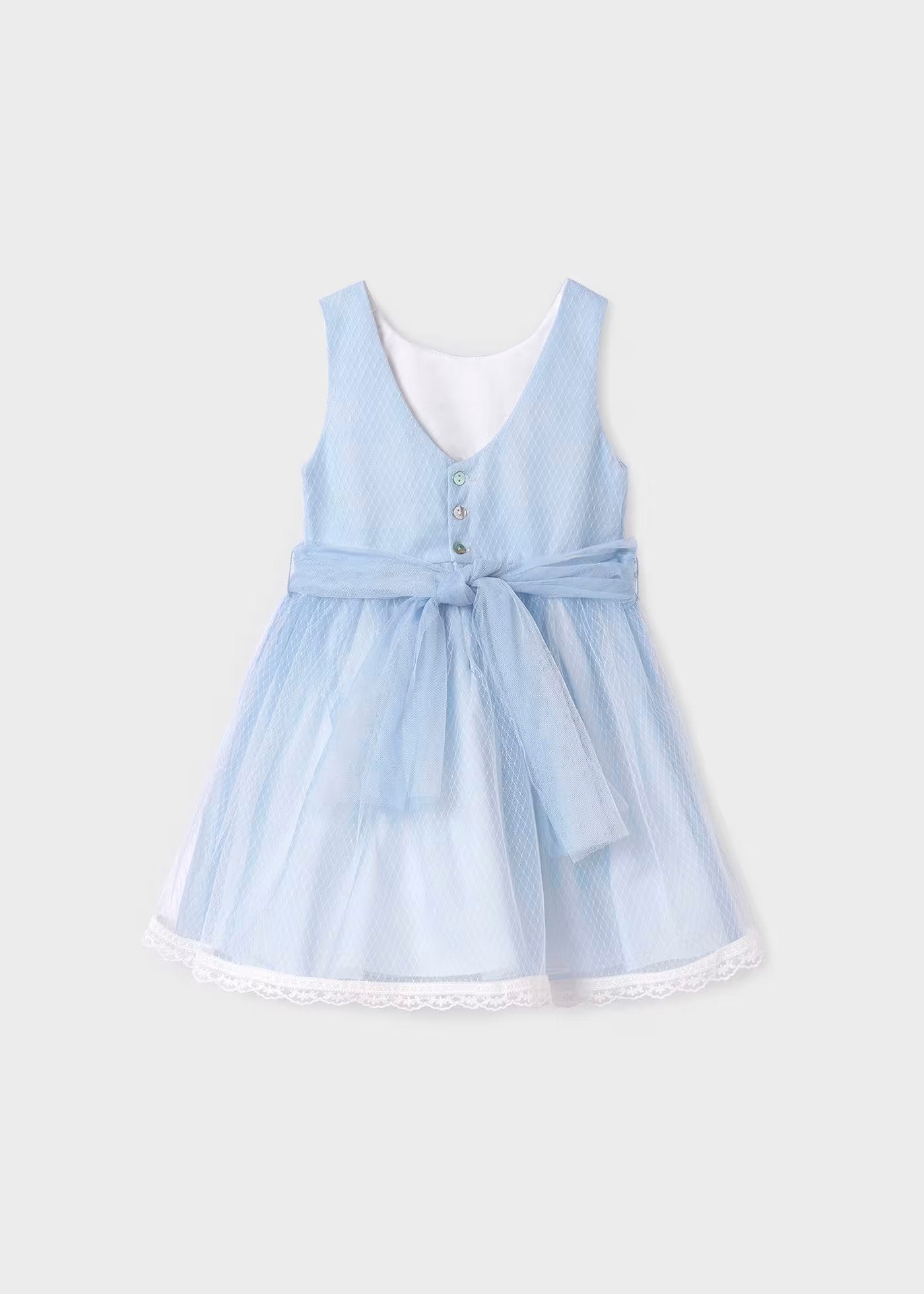 vestido tul color cielo