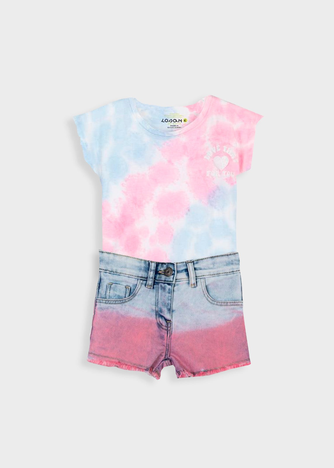 conjunto camiseta y short tie dye