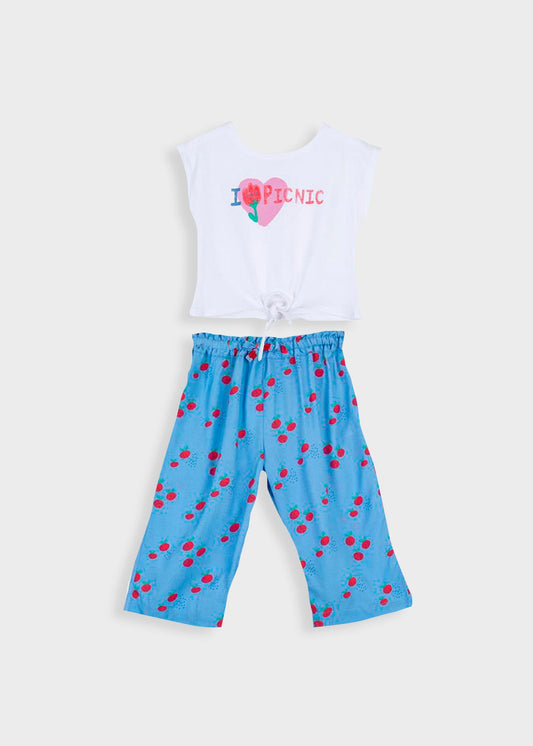 set blusa love picnic y pantalón cherry