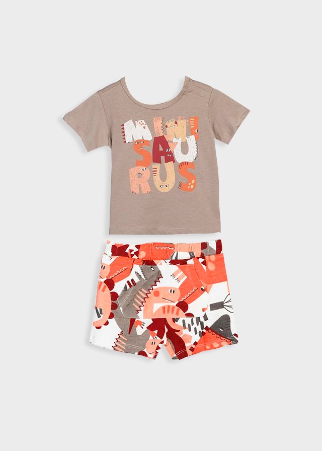 set camiseta con shorts print dinosaurios