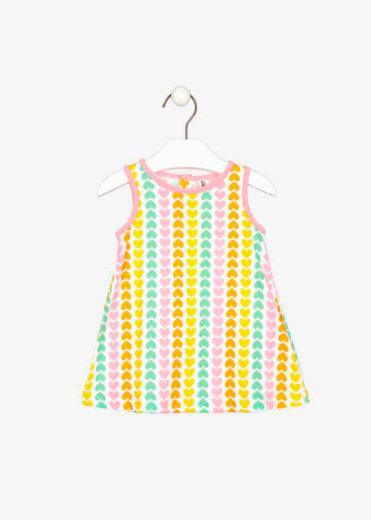 vestido ligero, algodón, corazones