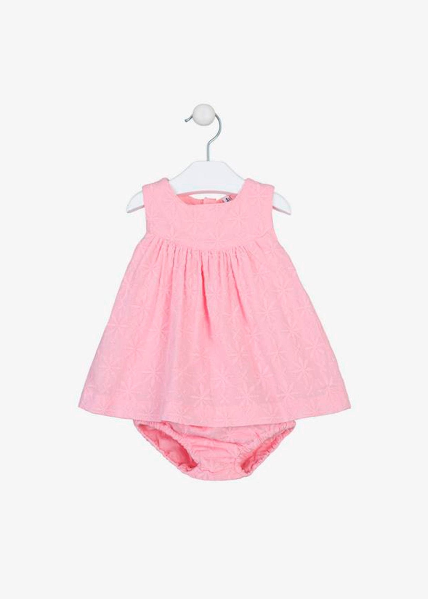 vestido ligero, color rosa, cruzado en la espalda