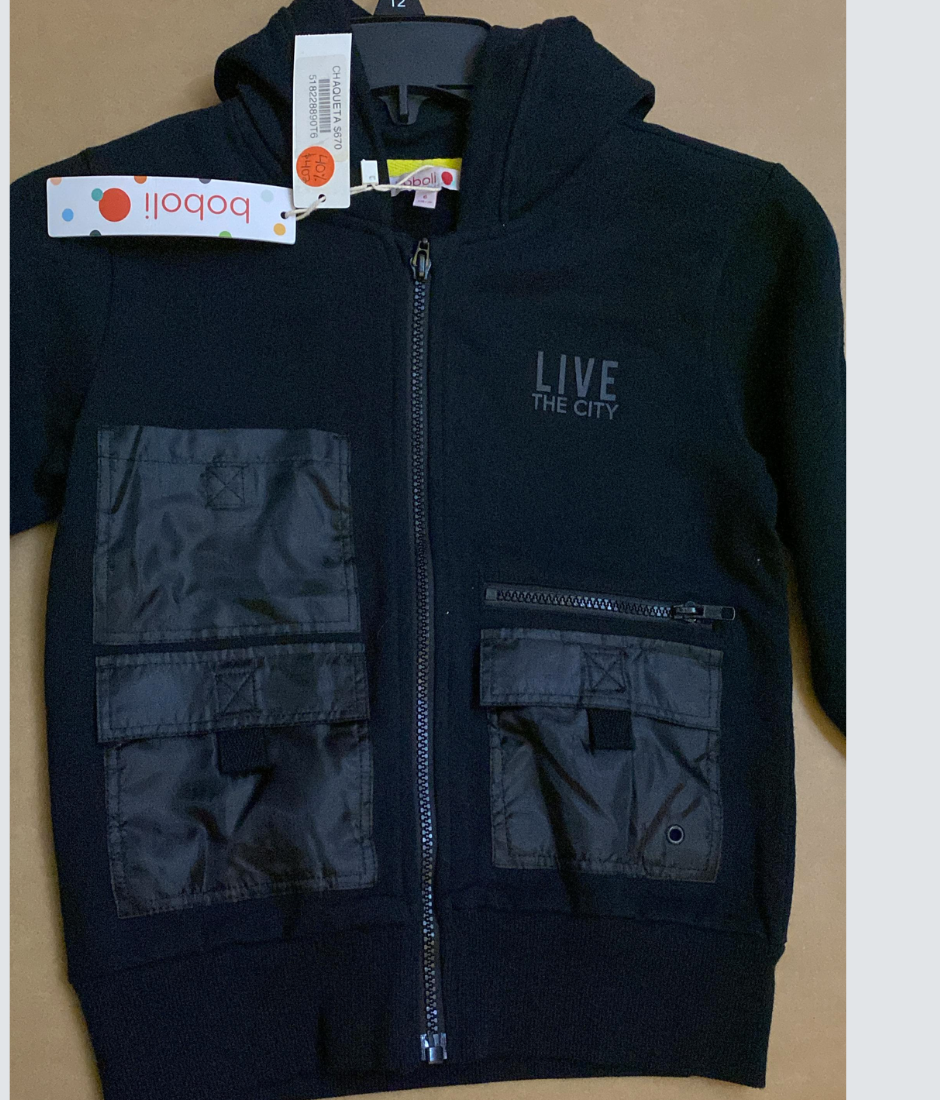 chaqueta negra para niño boboli talla 6