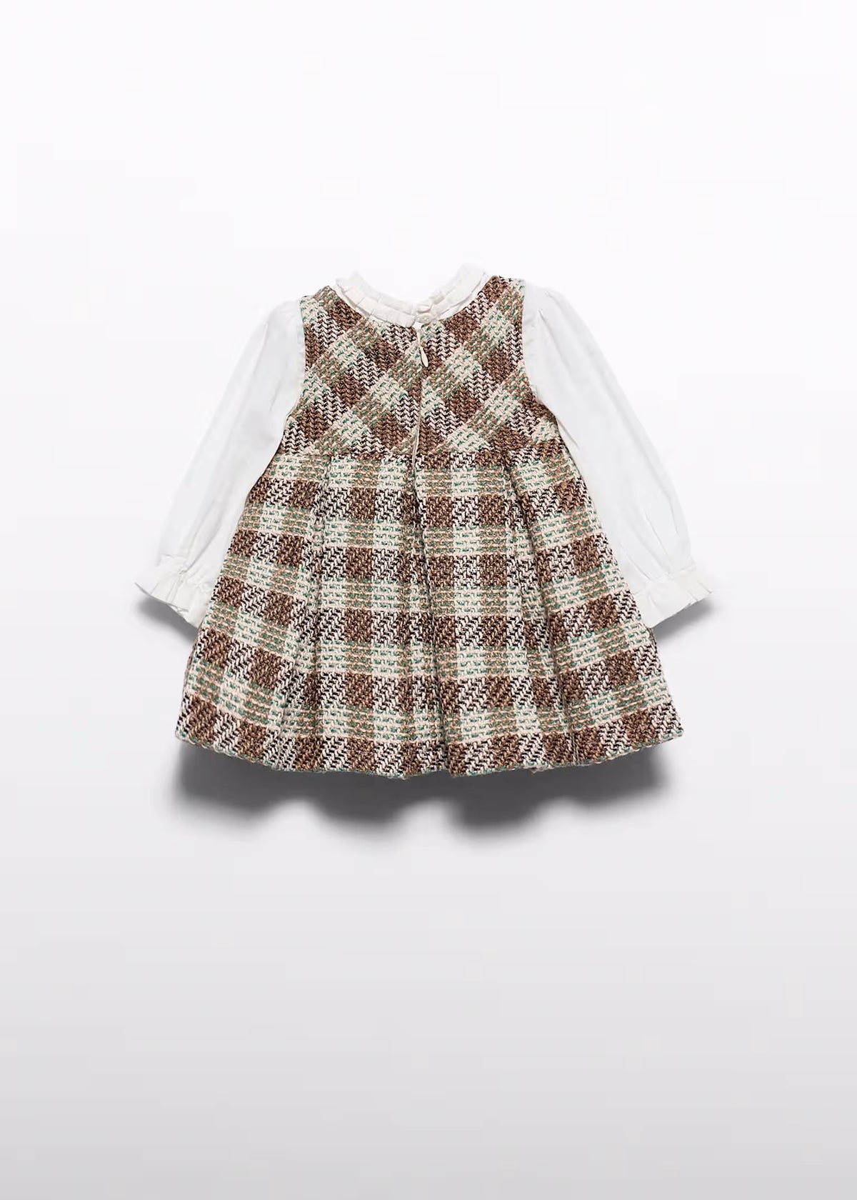 Vestido de cuadros vichy mazapán