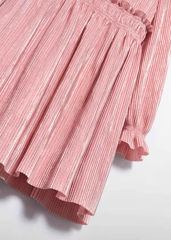 PREVENTA Vestido Punto Plisado color rosa