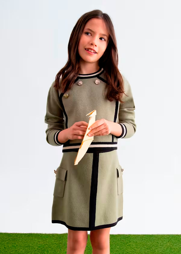 PREVENTA Conjunto Falda Tricot jersey botones oro