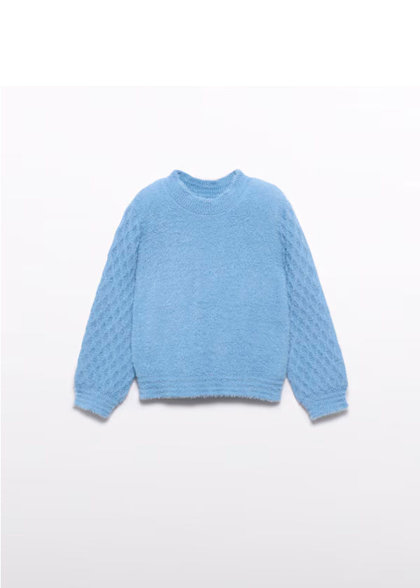 Conjunto jersey azul y pantalón a cuadros