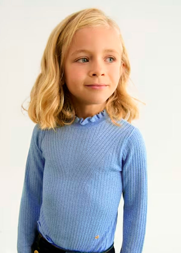 Conjunto camiseta con falda patoles azul