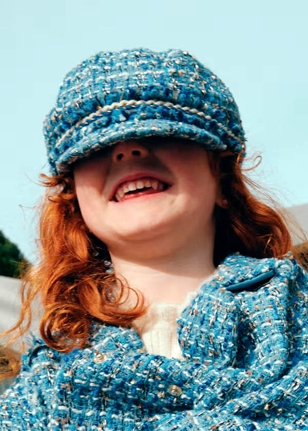 Gorra Marinera Tweed Azul Niña Abel & Lula