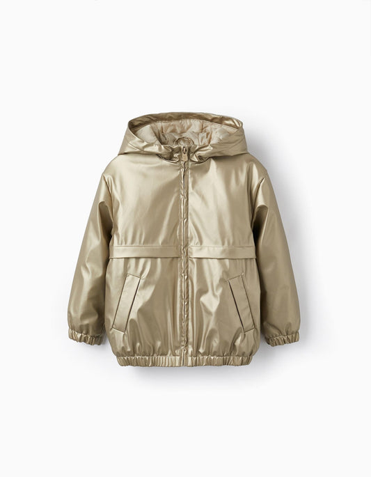 parka dorada con capucha