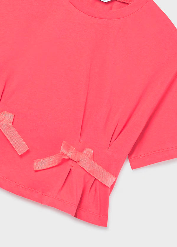 Blusa lazos rosa coral