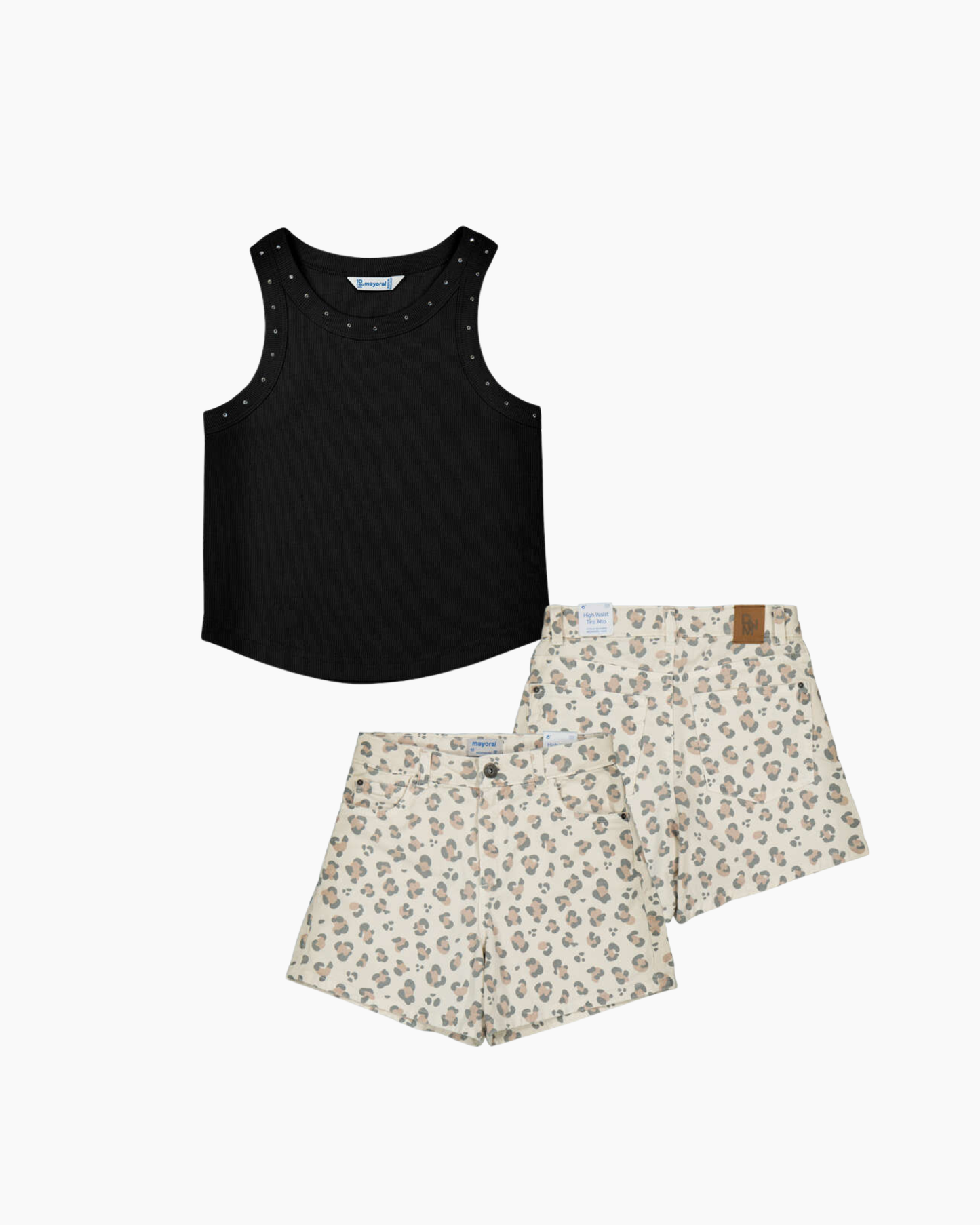 Set blusa negra y short mayoral