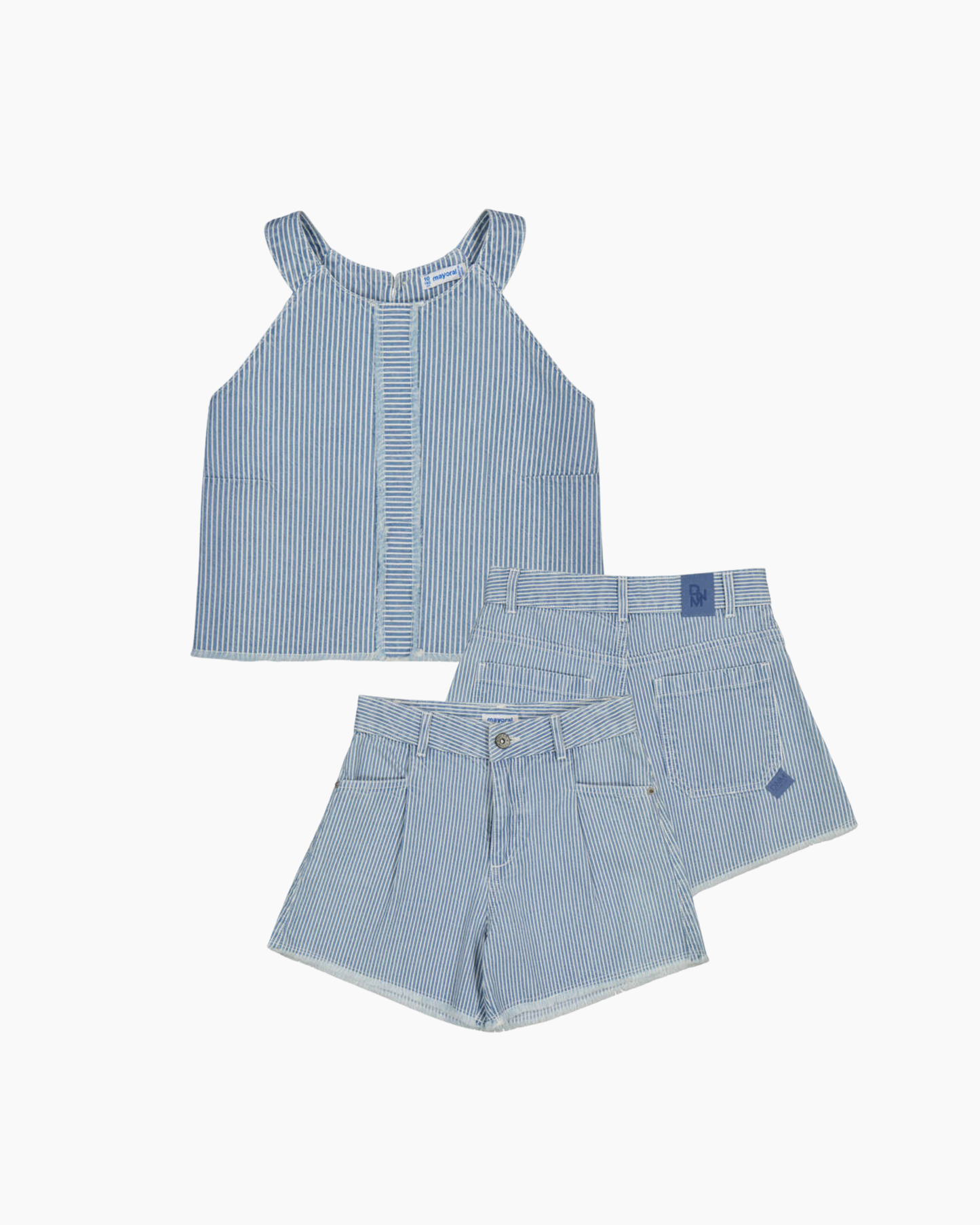 Set blusa y short azul denim rayas mayoral