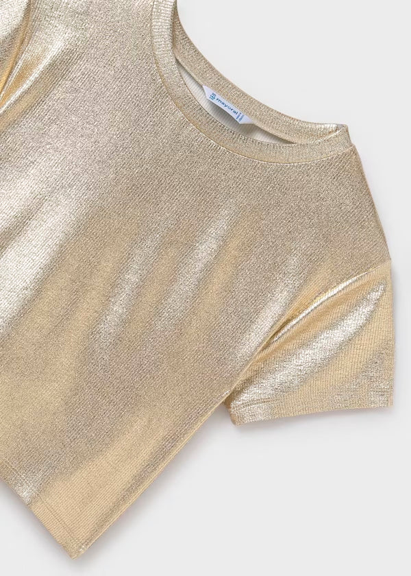 Playera metalizada canalé
