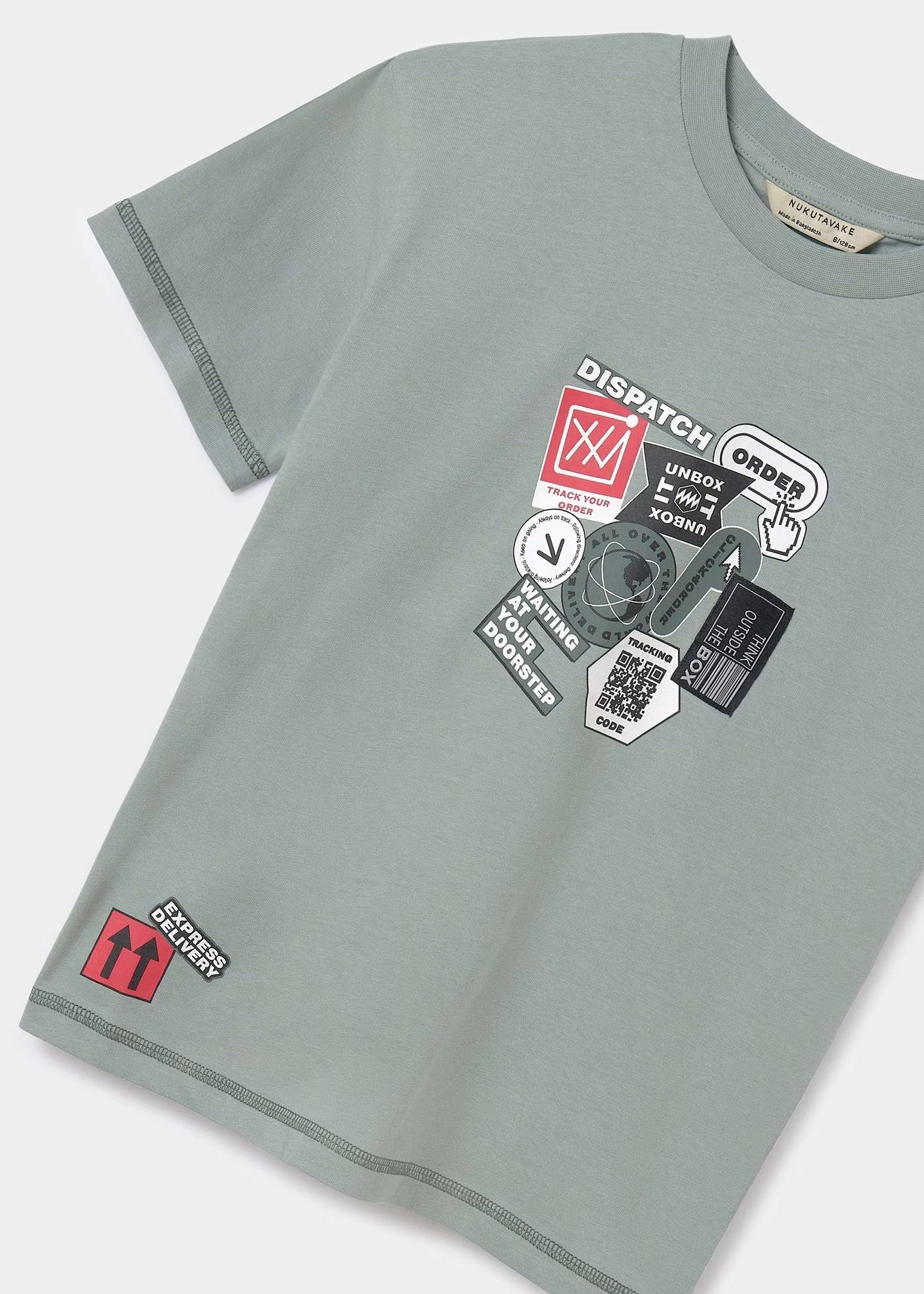 camiseta mayoral color verde mineral para niño