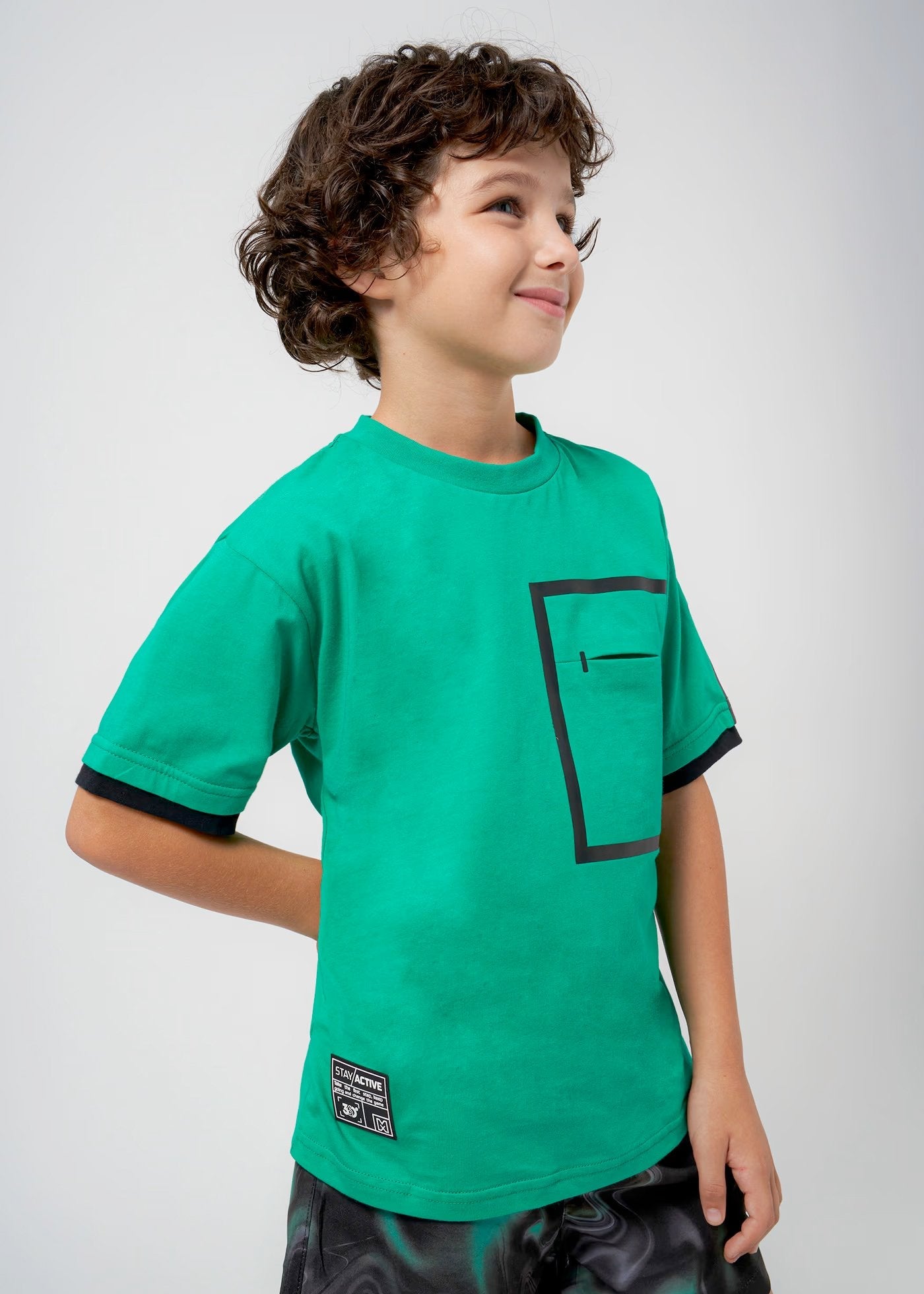 camiseta mayoral color verde para niño