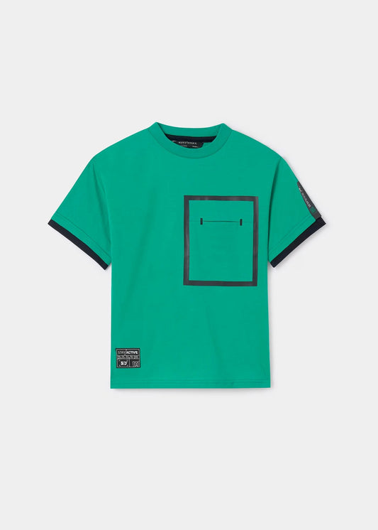 camiseta mayoral color verde para niño