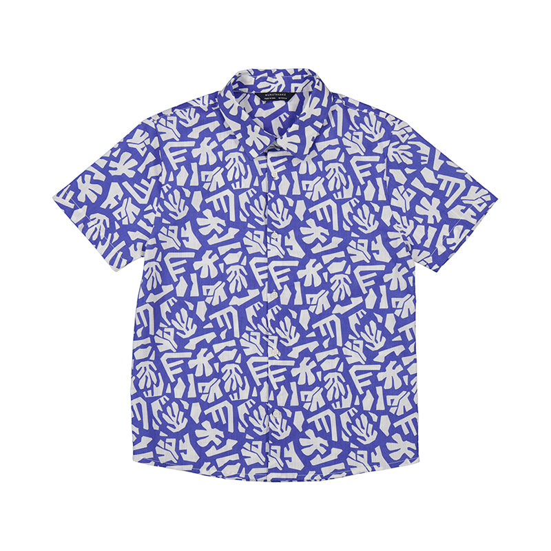 Camisa azul, manga corta